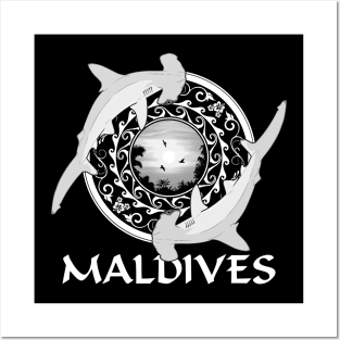 Maldives Hammerhead sharks Posters and Art